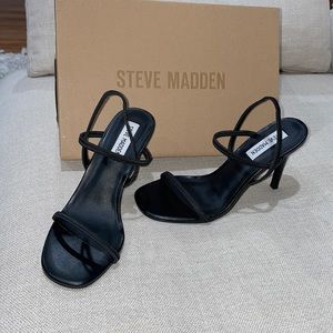 Brand New never worn black strap Steve Madden heels.